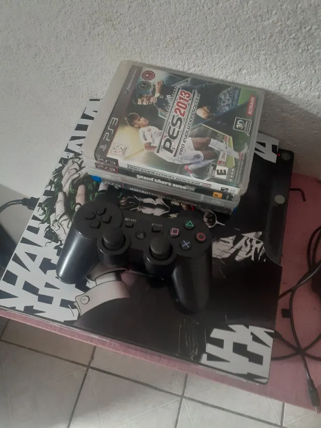 Ps3 Console Super Slim 2 Controles 50 Jogos Gta Minecraft Fifa Pes