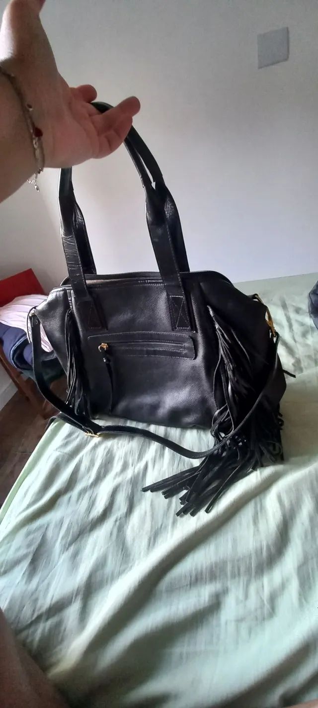 Bolsa em couro legítimo / grande 