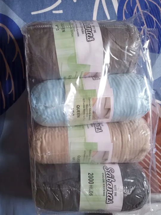 Lençol com elástico mais duas fronhas, tamanho casal ou Queen 2.000 fios 