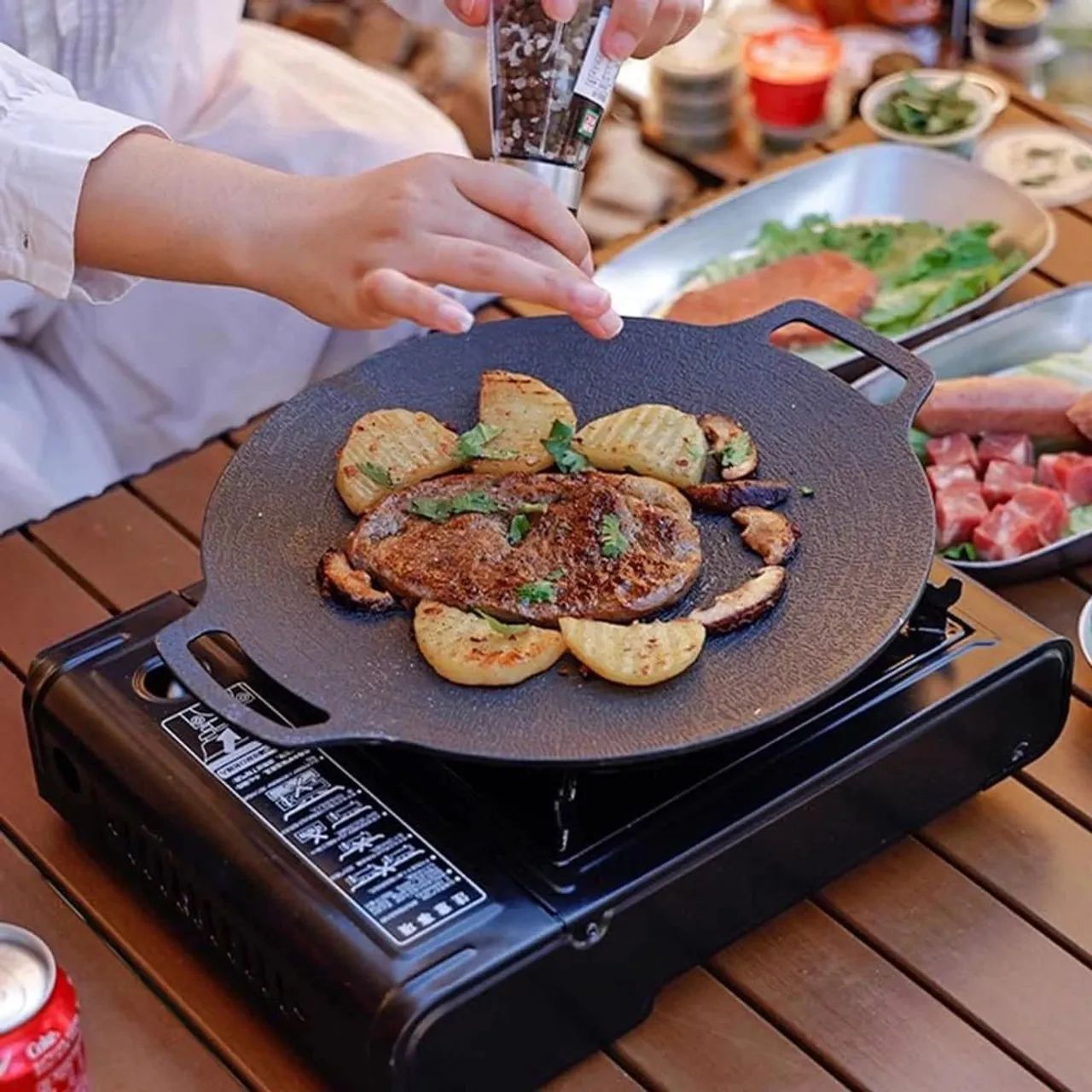 Fogareiro Fogão Portátil Automático Camping Titanium - Foto 3