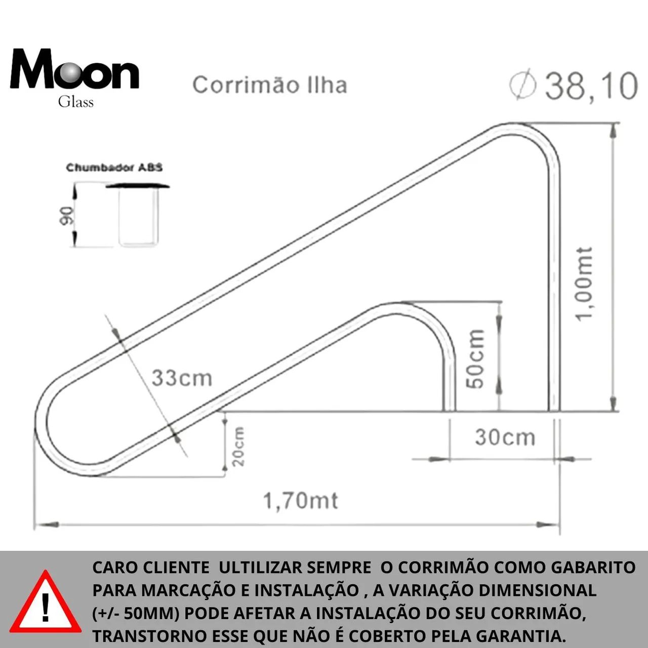 Corrimão para piscina Ilha AISI 304 - Promoção imperdível! - Foto 3