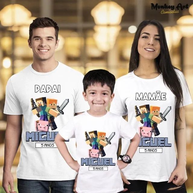 Camisa personalizada pais e filhos para aniversário infantil  - Foto 3