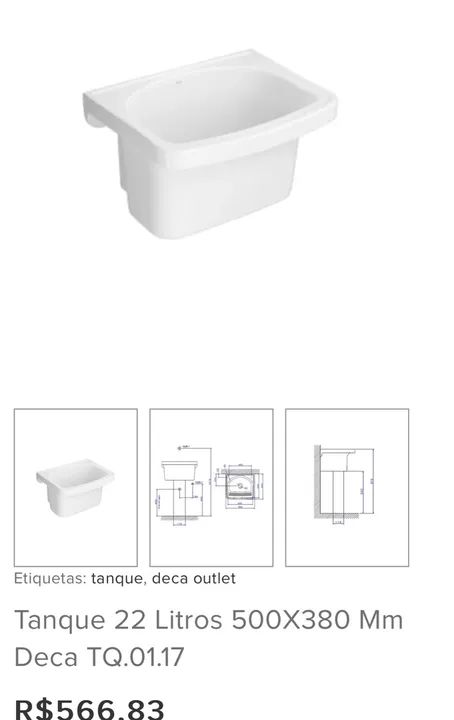 Tanque com coluna DECA - NOVO - Foto 3