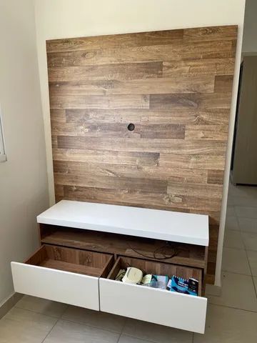 Rack Painel de Parede MDF com 2 gavetas - Foto 2