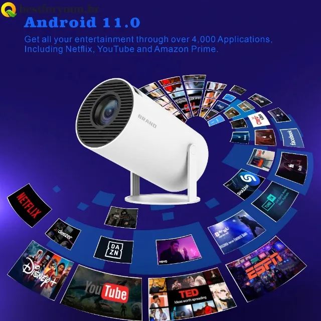 Projetor De Vídeo HY300 Android 11 Full HD 1080P OS Inteligente Compatível Com TV Smart