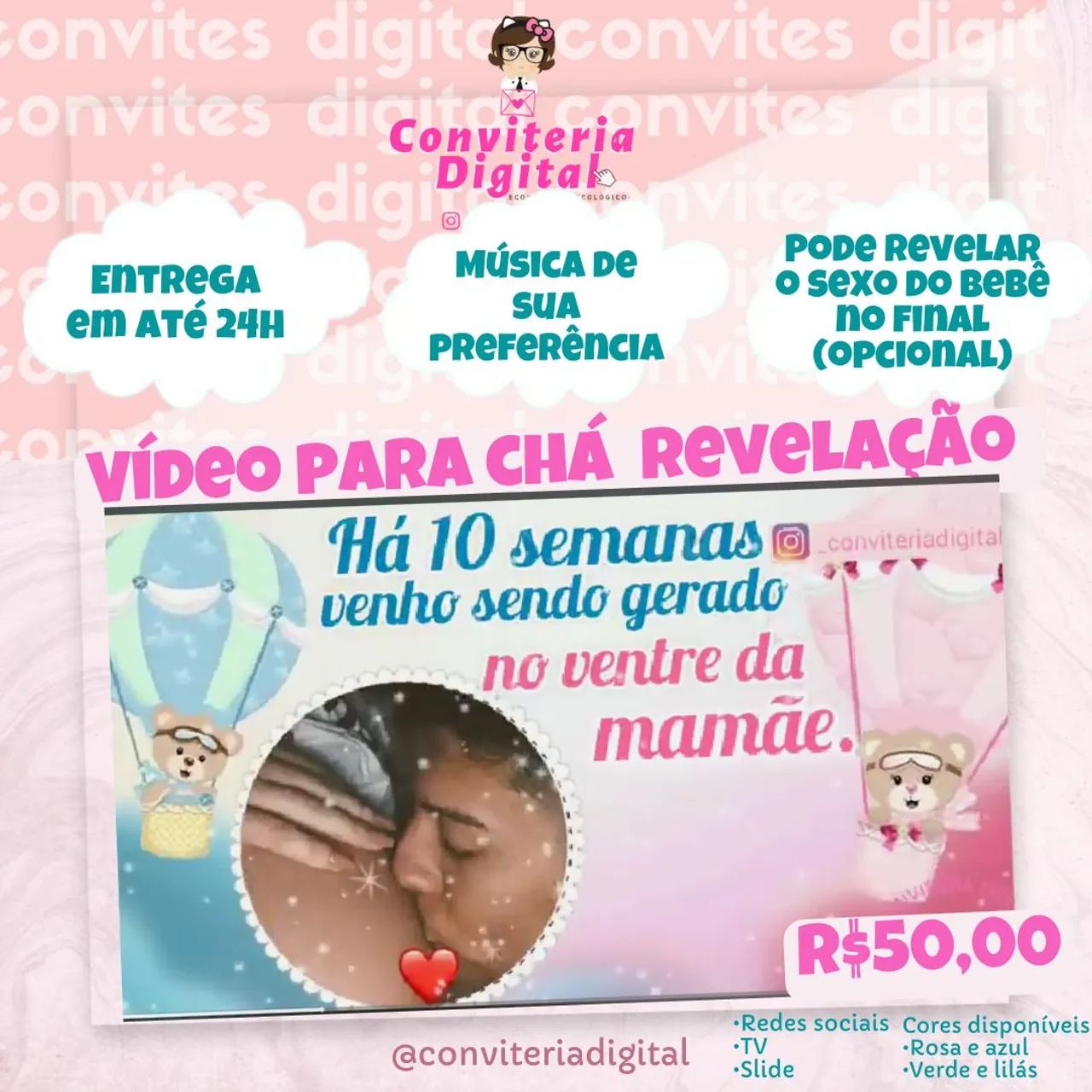 Vídeo para chá revelação - Serviços - Cidade de Deus, Manaus 1324033033 |  OLX