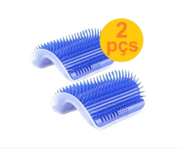 Kit 2 Escovas Parede Tira Pelos Cantos Gatos com Catnip Massagem