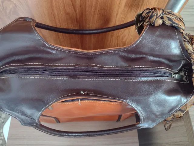 ABAIXOU Linda Bolsa de couro legítimo marrom - Foto 3