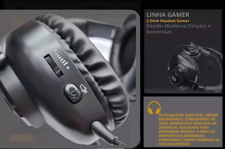 Fone De Ouvido Headset Gamer Alta Qualidade 3.5mm Alto Magnetismo Cor Preto Kaidi G31 - Foto 6