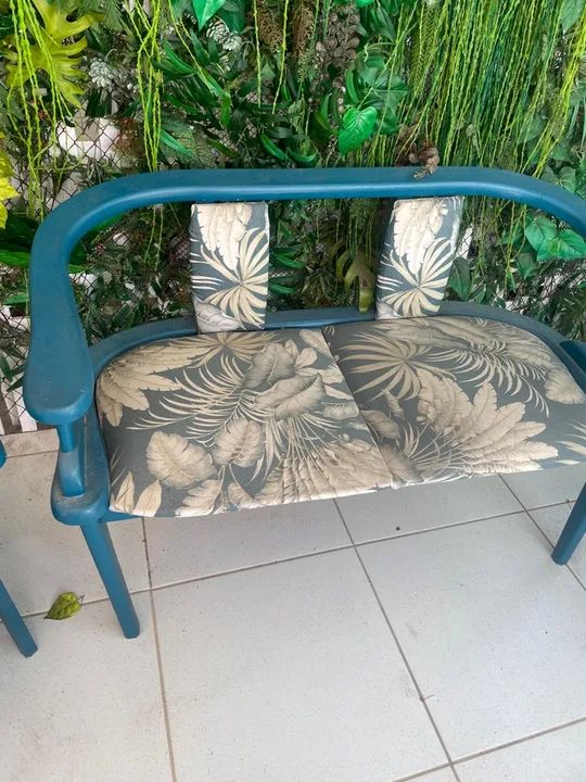Sofá de Jardim 2 Lugares - Azul  - Foto 4