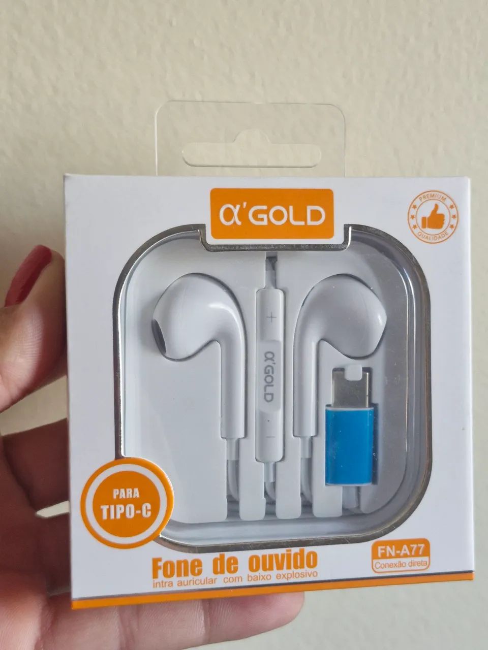 Fone de ouvido Tipo-C ?'GOLD FN-A77