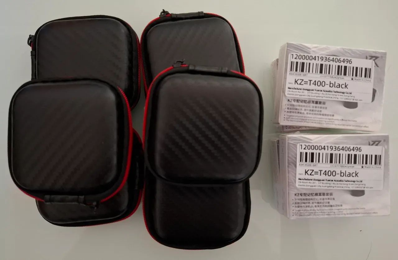 Ponteiras de espuma e case kz para fones