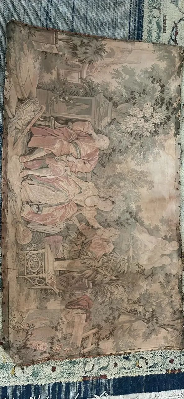 Tapeçaria Antiga Gobelin Quadro  - Foto 2