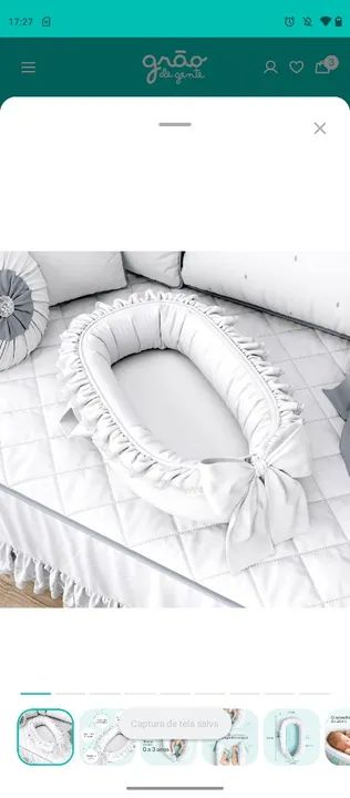 Travesseiro de Amamentação e Ninho Redutor com Renda  - Foto 2