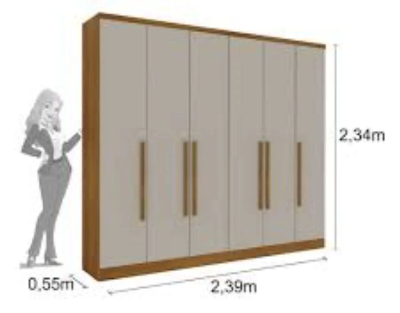 Guarda-Roupa 6 Portas com Design Moderno ele é ela tcil  - Foto 3