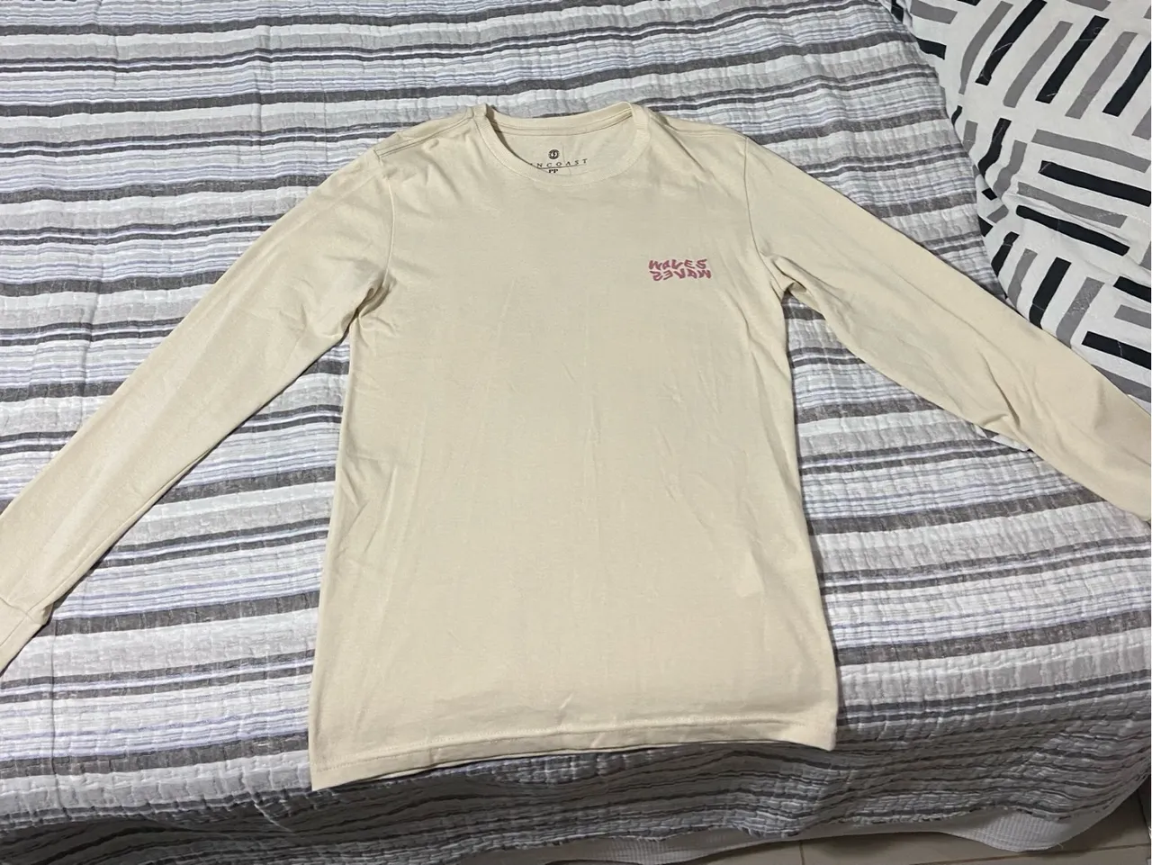Camiseta manga comprida bege