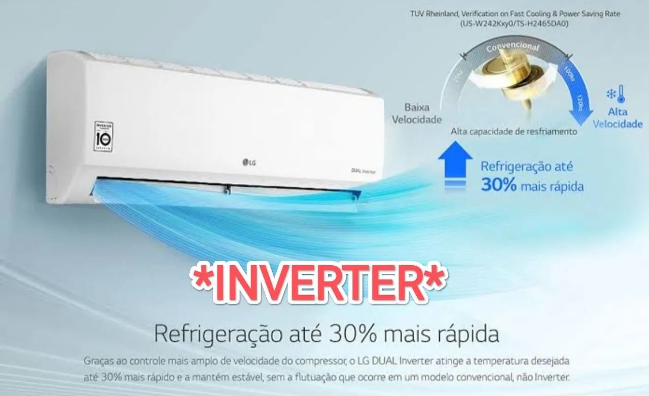 Ar Split LG Inverter 12000 BTUs+ Novo + Nota + 1 Ano Garantia+ Cartão 12x!!