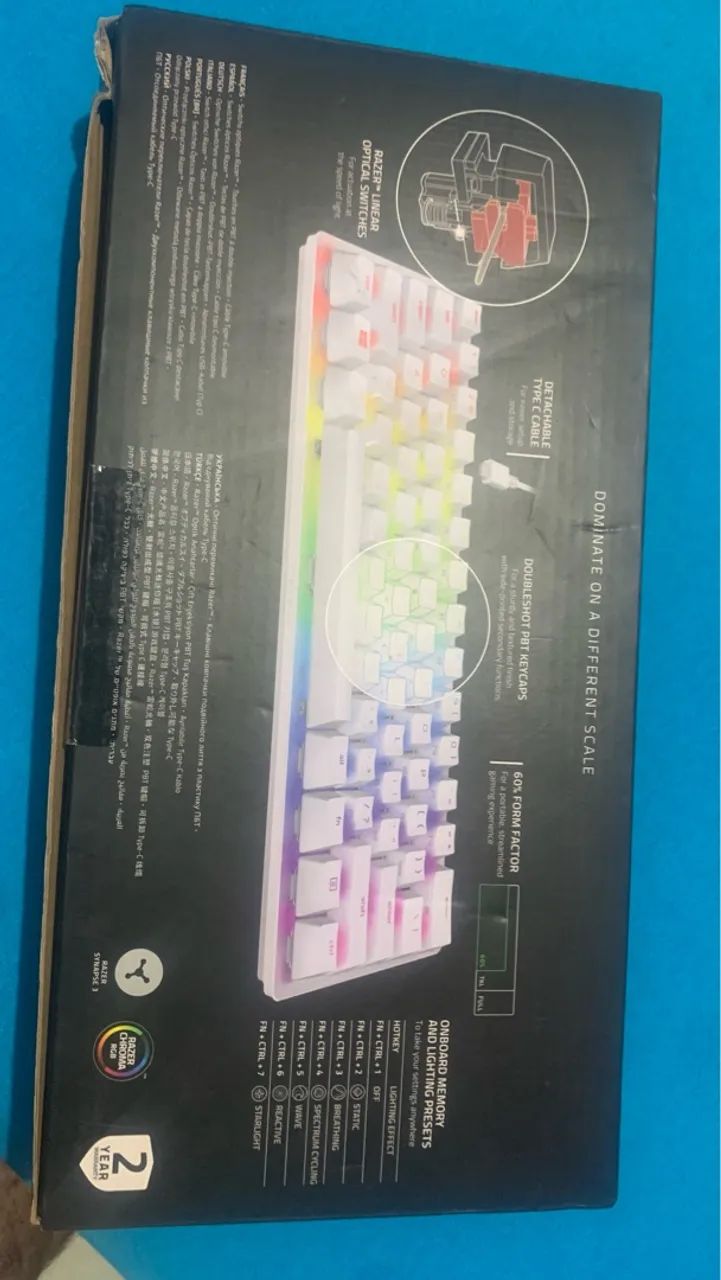 Teclado Razer Huntsman Mini - RGB - Chroma - Branco - Foto 5