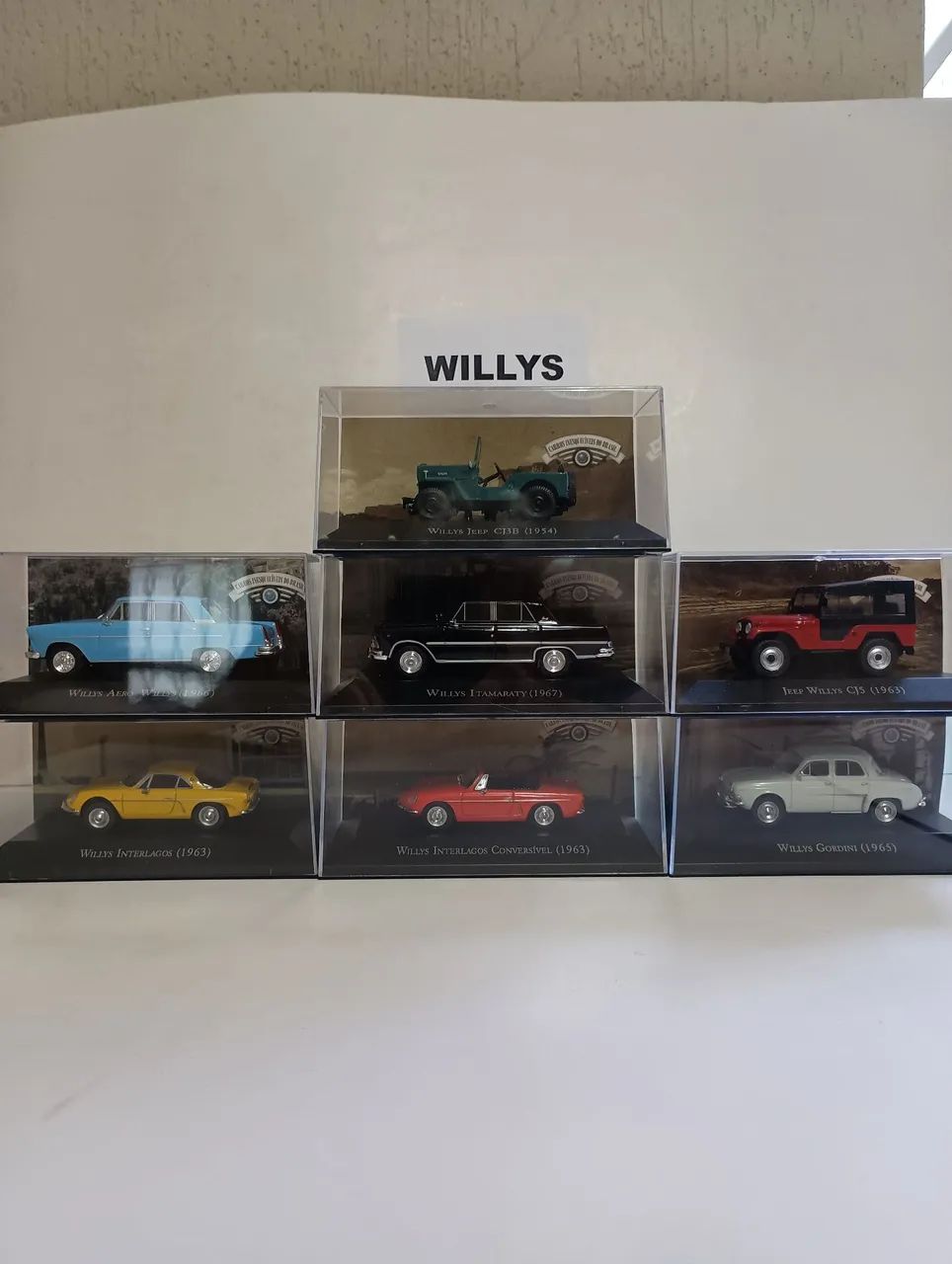 7 miniaturas 1:43 Willys carros inesquecíveis 