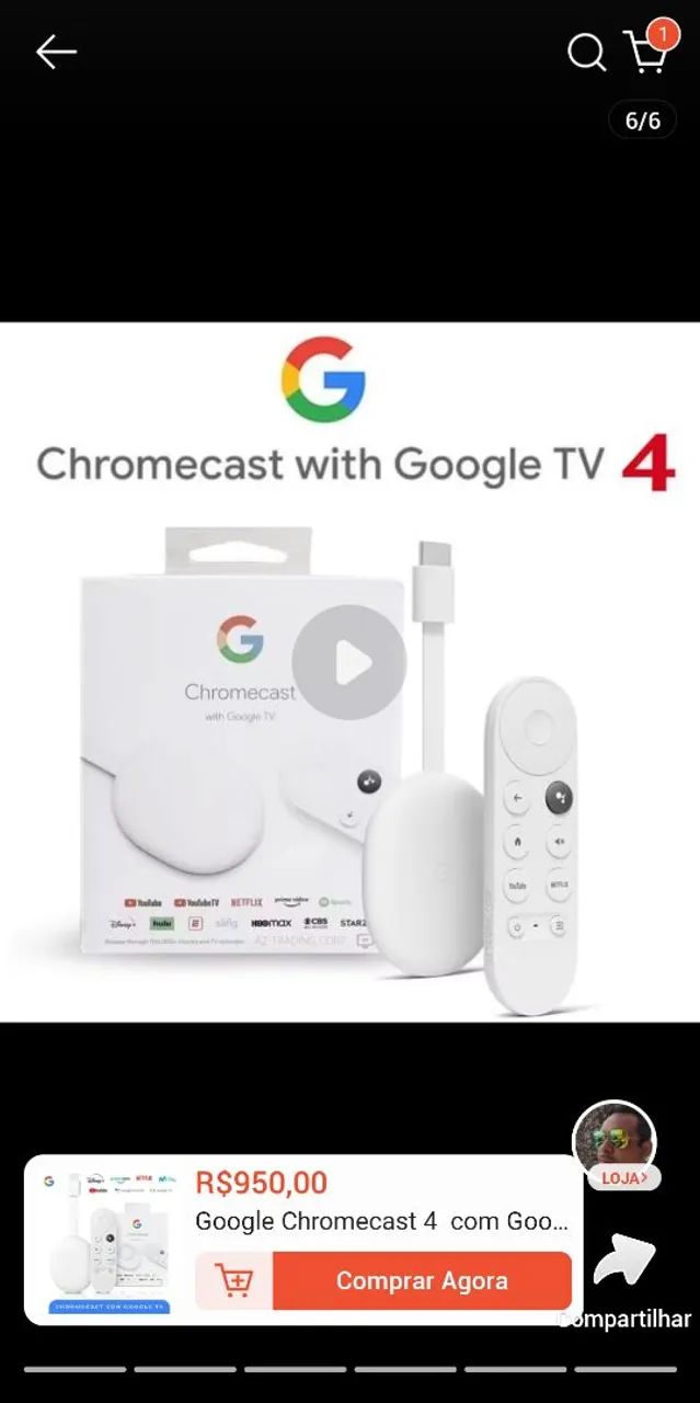 GOOGLE CHROMECAST 4ª GERAÇÃO 4K  - Foto 2
