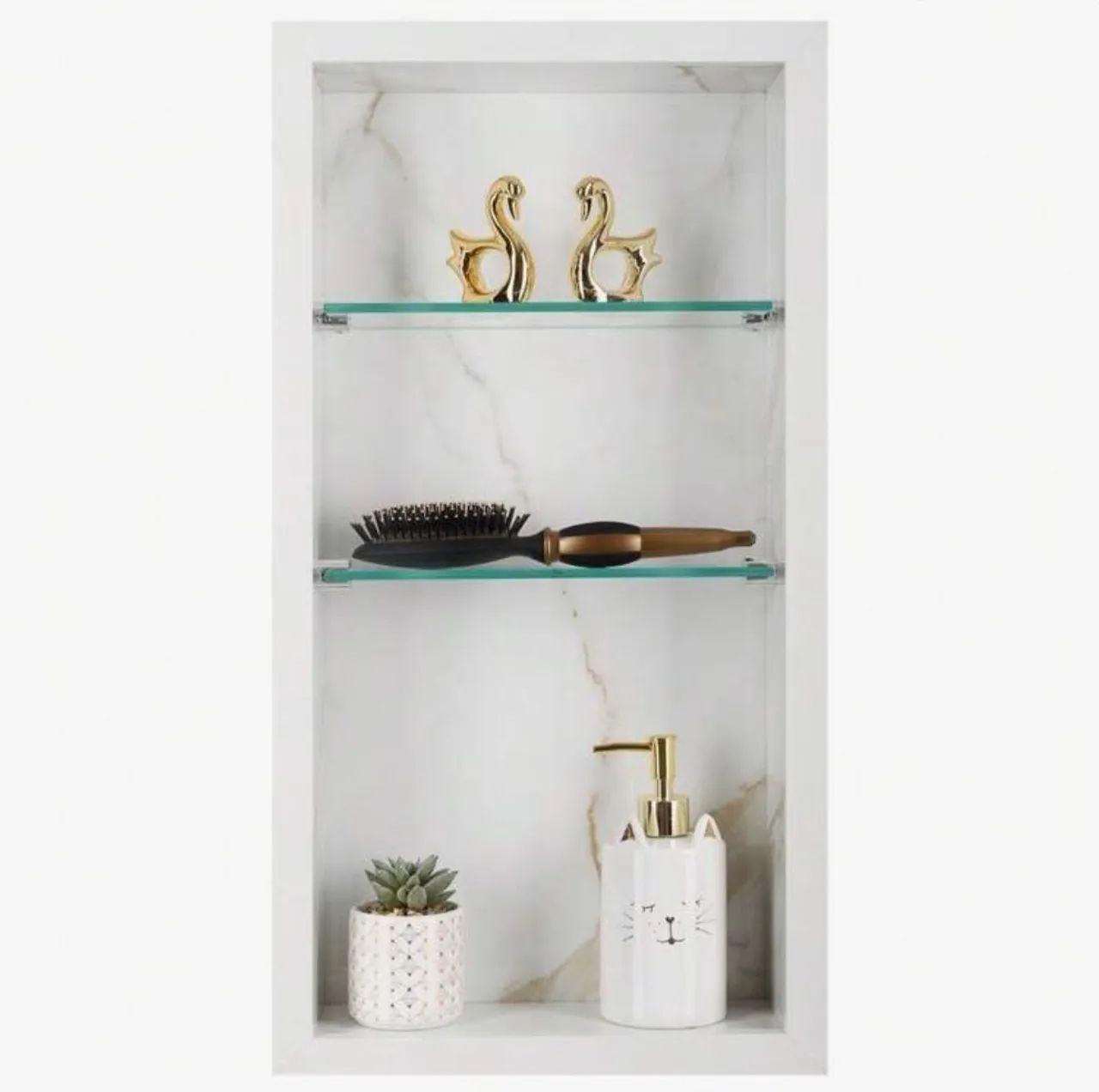 Kit Decoração Banheiro Luxo: Prateleira com Acessórios!