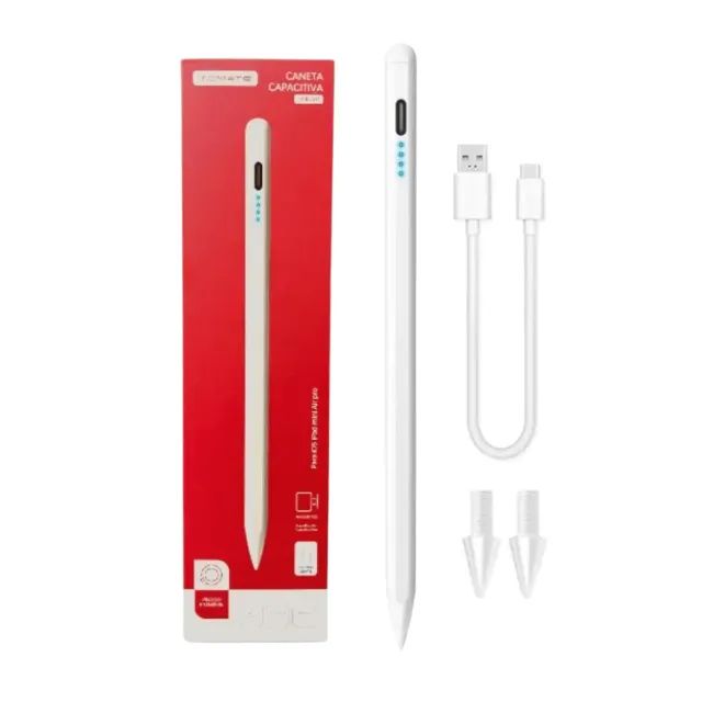 Caneta Capacitiva Touch Screen Recarregável 2 Pontas MIP-007 - Tomate  cod: 4249 