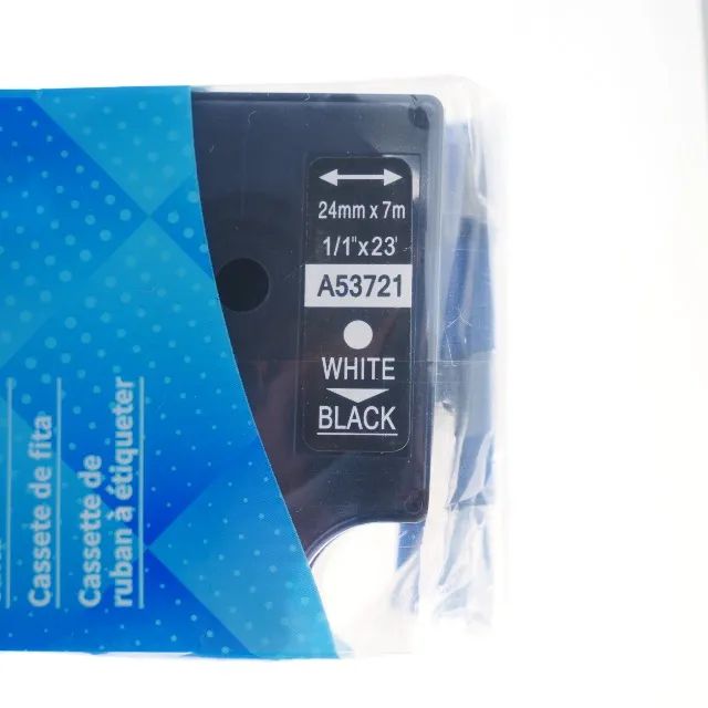 Kit 02 Fitas Dymo 24mm D1 53721 Preto e Branco Compatível - Foto 3