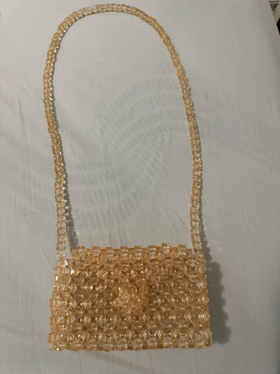 Bolsa Bege artesanal de miçanga 