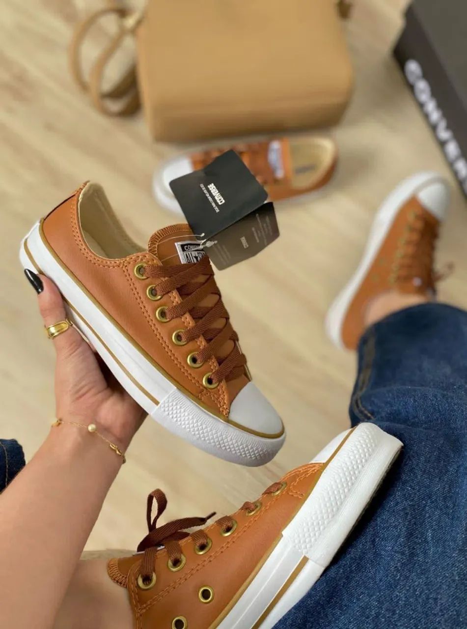 Converse All Star Branco Prateado - Foto 3