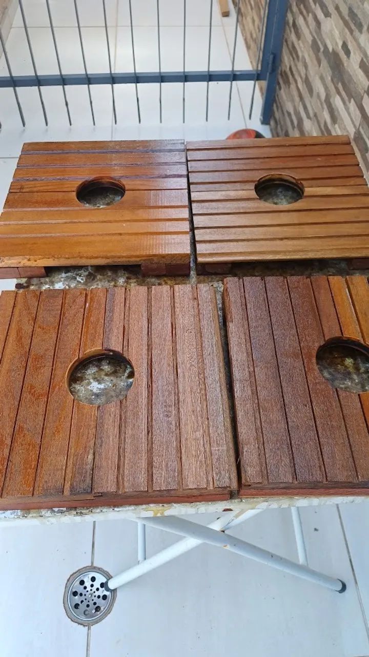 3 peças de suporte de maderira para vasos de florers - Foto 3