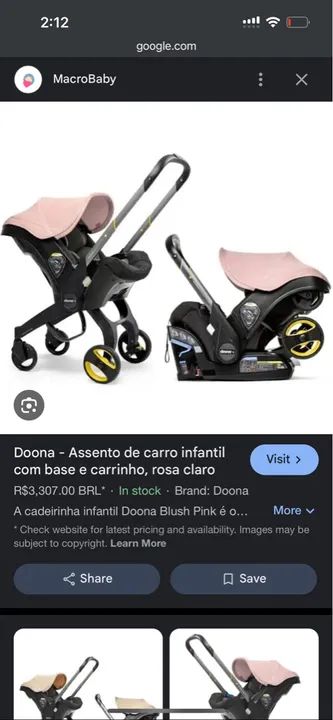 Doona carrinho + bebê conforto