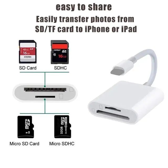 Leitor SD/TF para iPhone - Compatível com Cartões de Memória - Foto 5