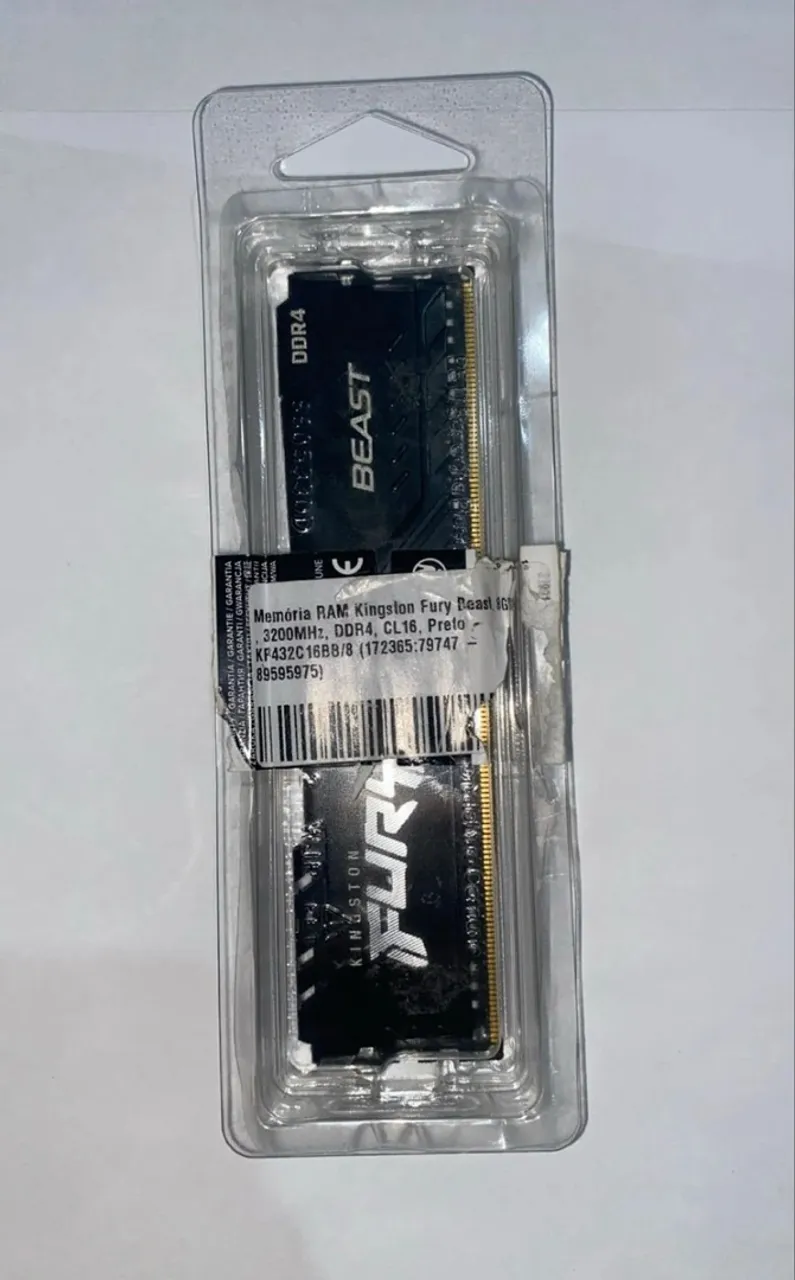 Memória RAM Kingston Fury Beast 8GB DDR4 3200MHz