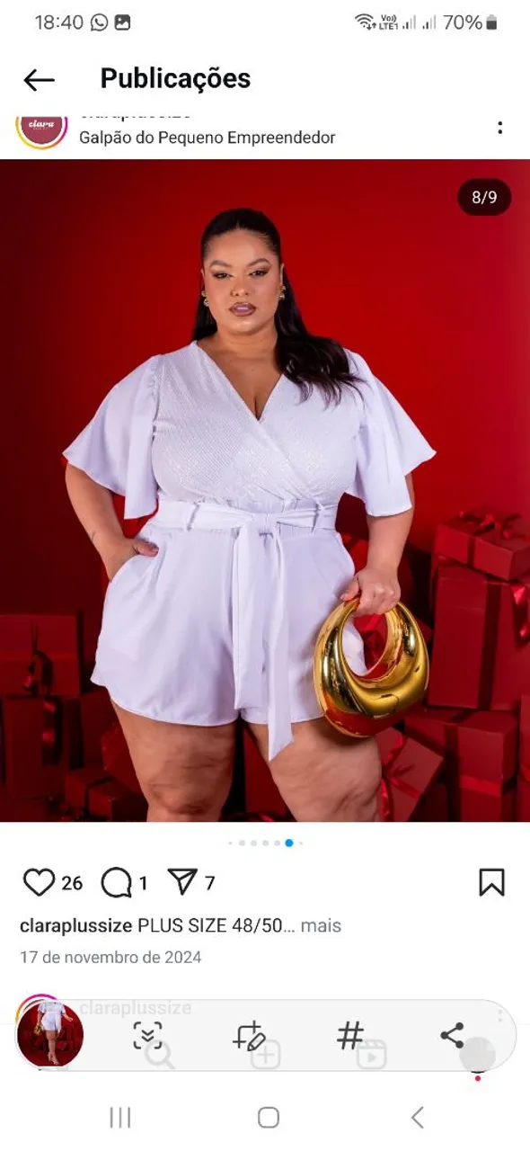 Short Plus Size Branco