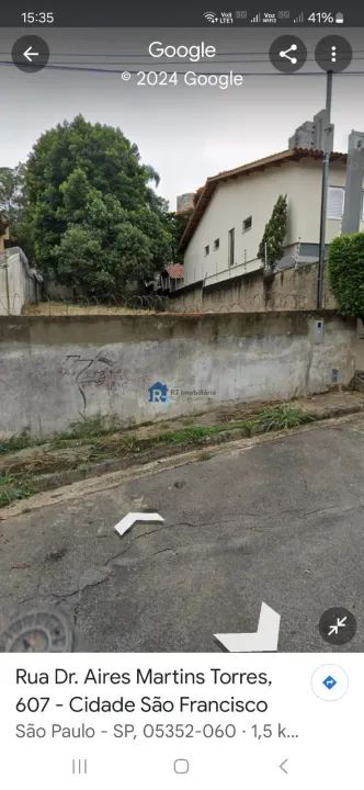 Terreno de 580 m²com 13,00 metros de frente, localizado na rua Ayres Martins To
