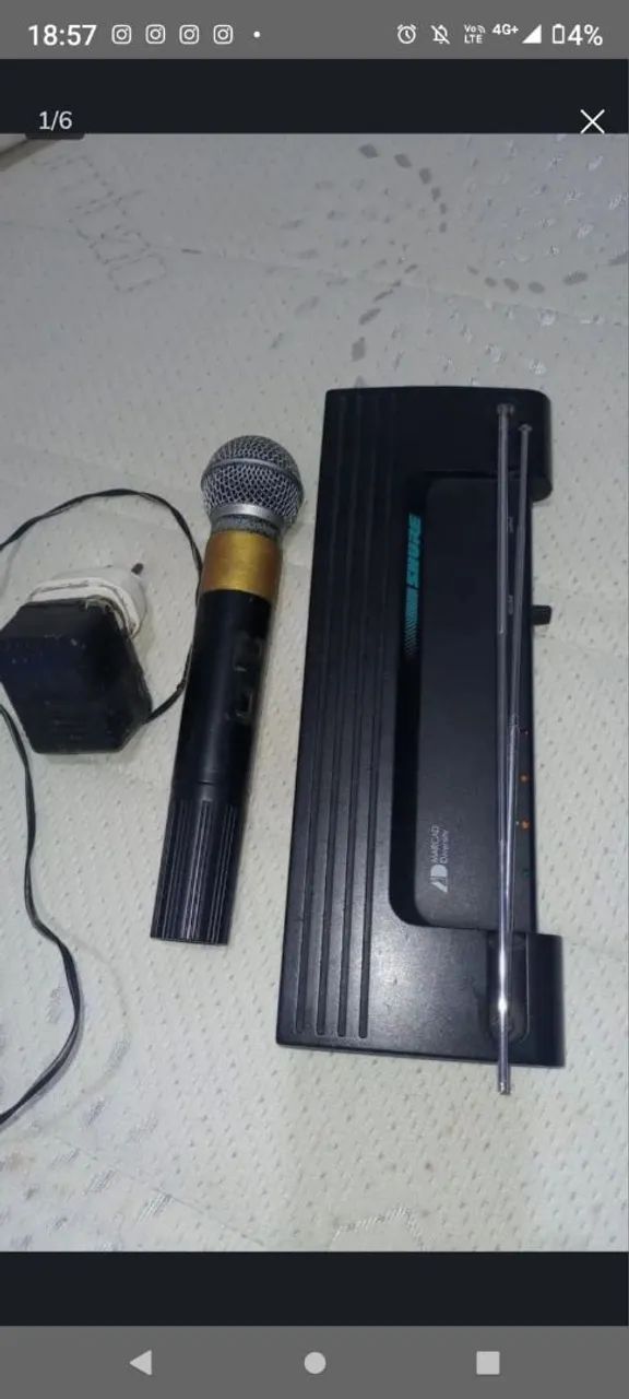 1x microfone sem fio shure sm58 original 