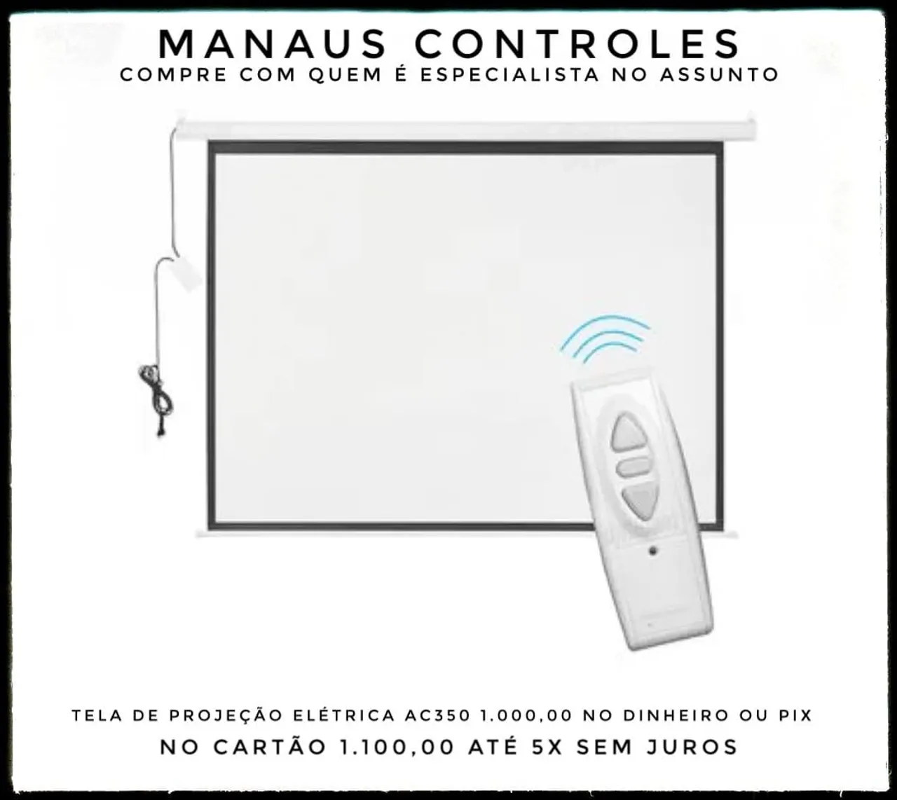 Tela de Projeção Elétrica AC350 100 polegadas