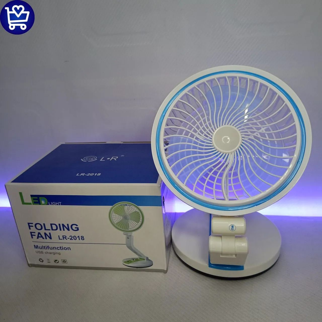 Ventilador de Mesa Dobrável com Luz LED LR-2018 - Foto 2