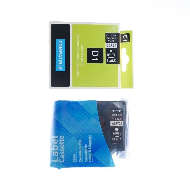 Kit 02 Fitas Dymo 24mm D1 53721 Preto e Branco Compatível
