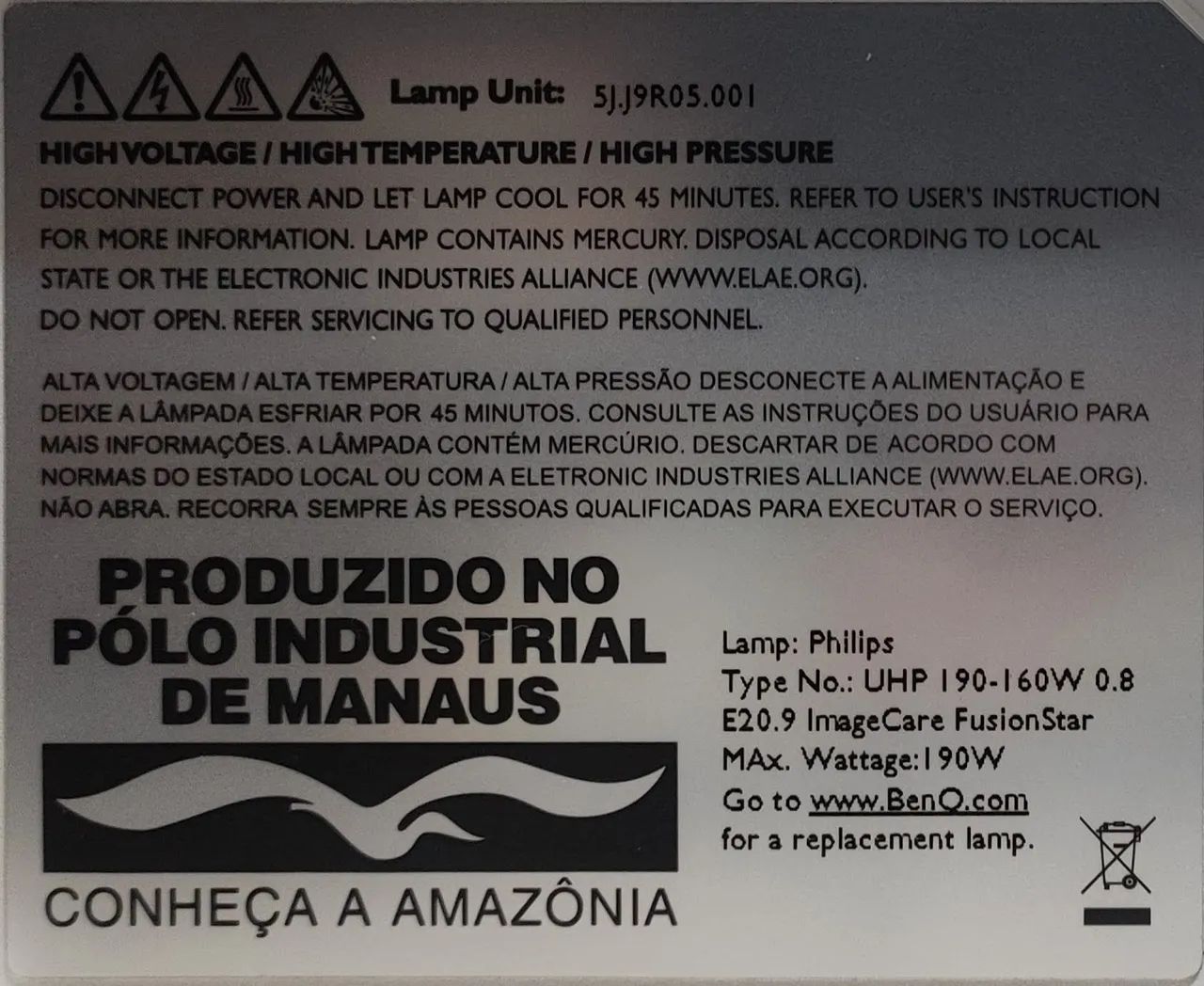 Projetor Benq Mx525B 3200 Lumens, XGA, projeta 3D - HDMI