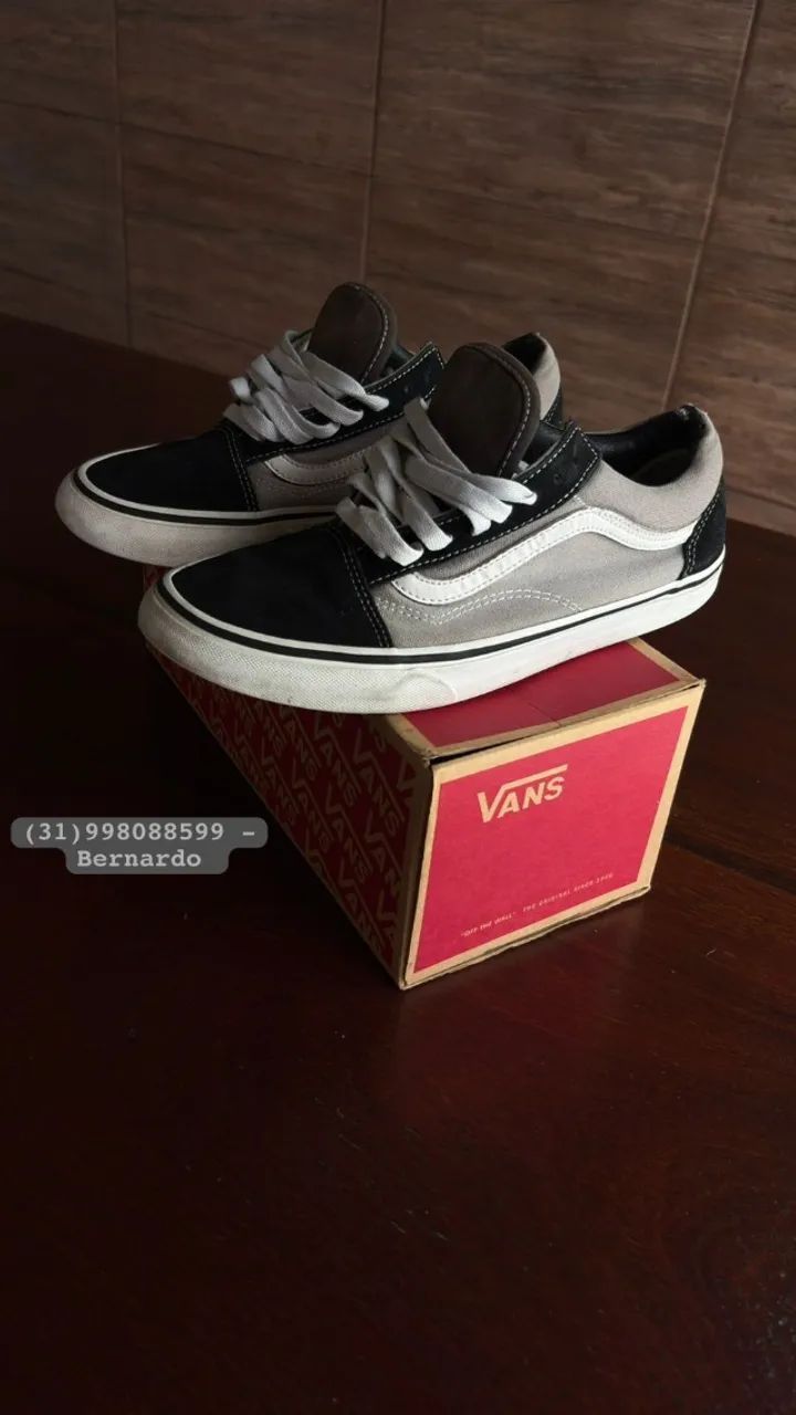 tênis vans old skool preto e cinza original