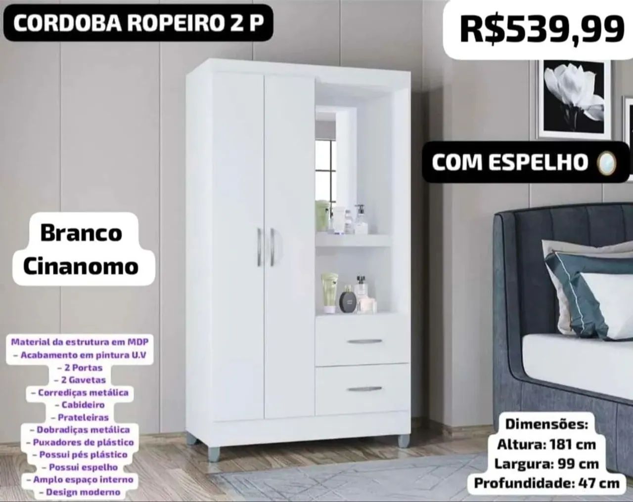 Guarda roupas solteiro  - Foto 4