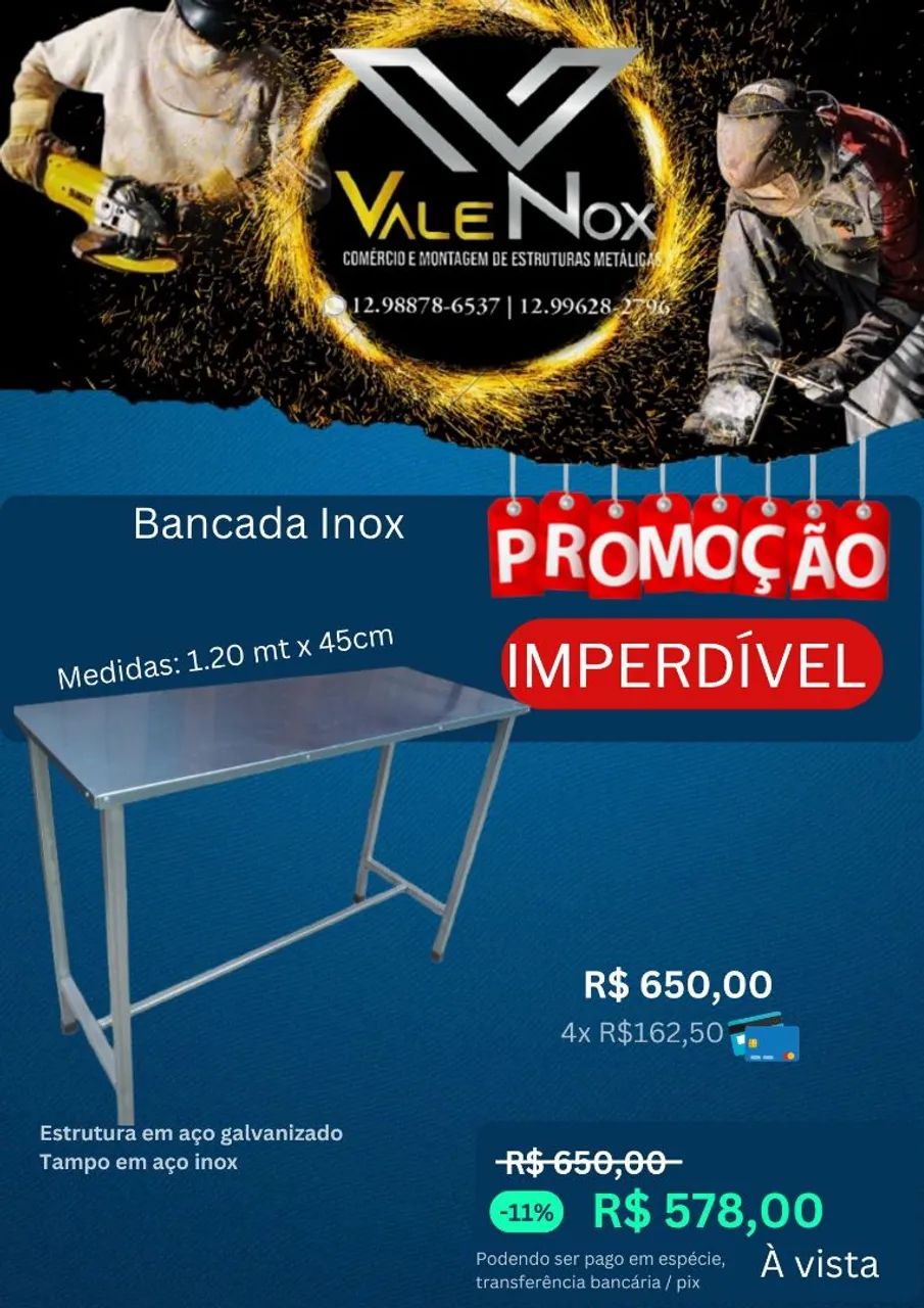 Mesa de inox básica 