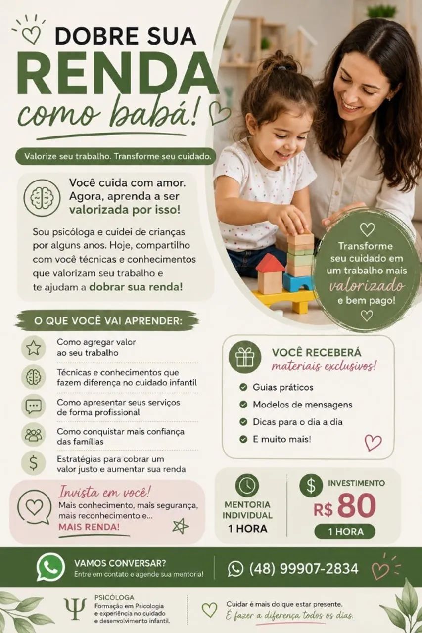 Dobre sua renda como babá
