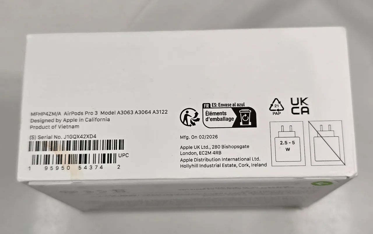 Fone de ouvido Apple Airpods Pro 3 Original lacrado branco - Fones