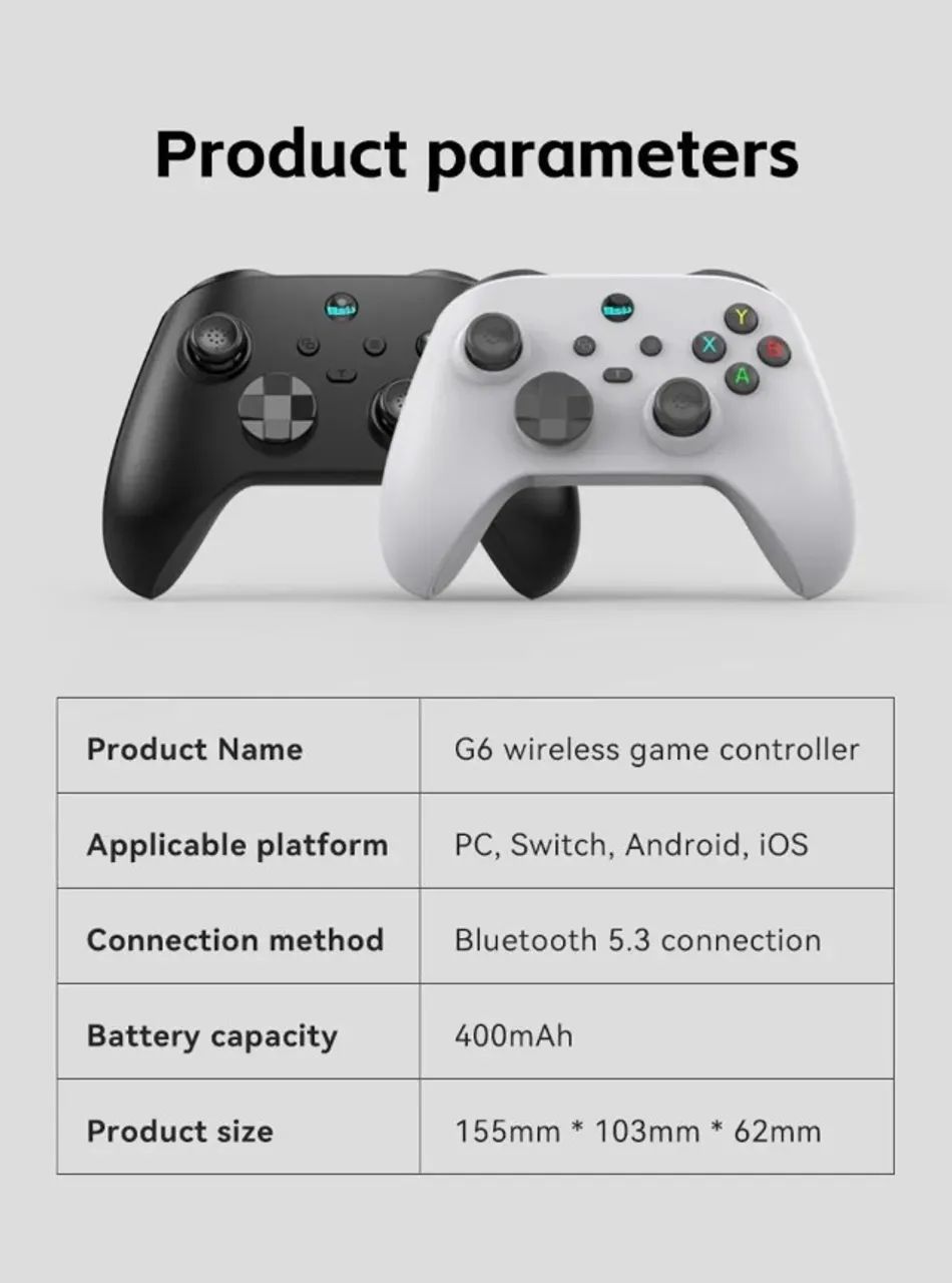 Controle Bluetooth sem fio BSP G6  compatível com Switch/PC/Android + Entrega  - Foto 5