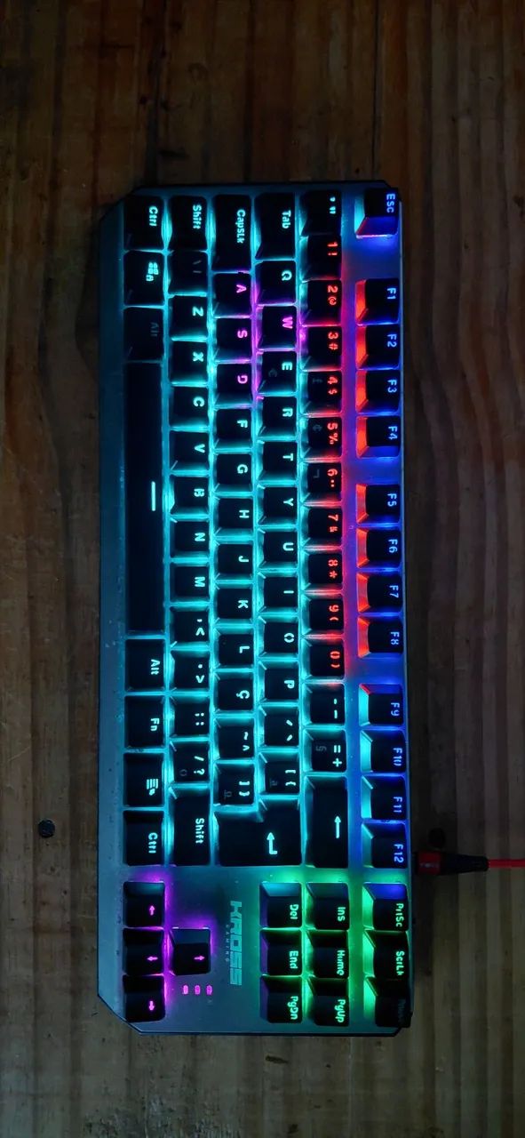 Teclado Gamer Mecânico Randgrid Rainbow Switch Azul Kross - Foto 3