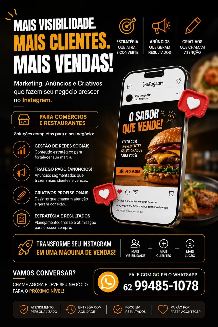 Criativos e anúncios para seu restaurante 