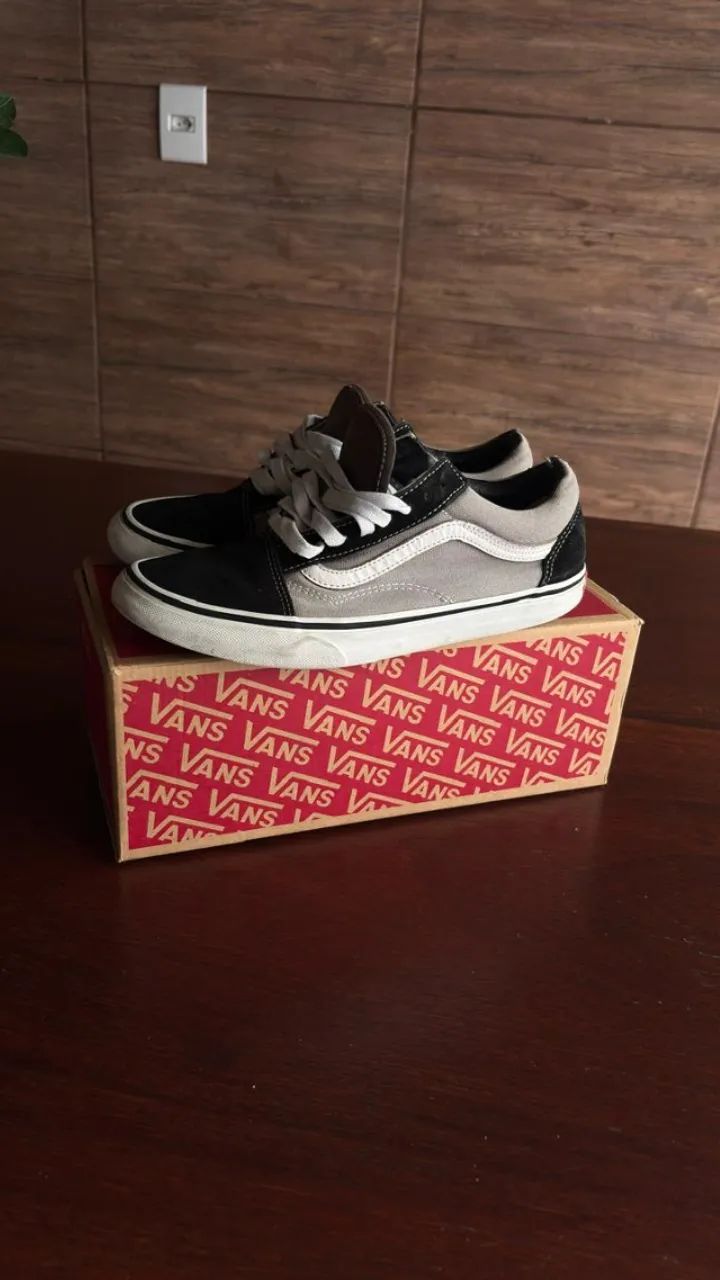tênis vans old skool preto e cinza original - Foto 4