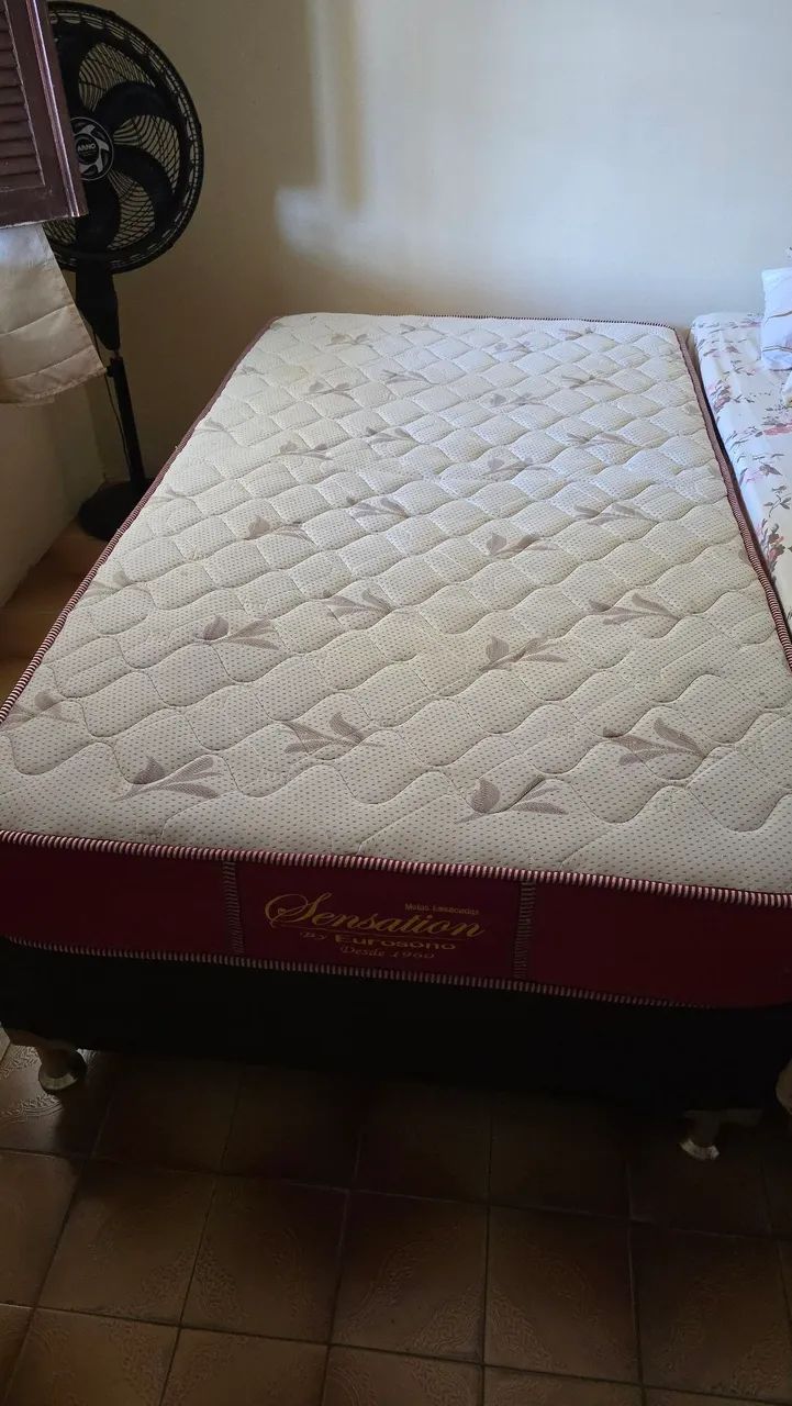 Cama Box e Colchão Solteirão Usado Eurosono